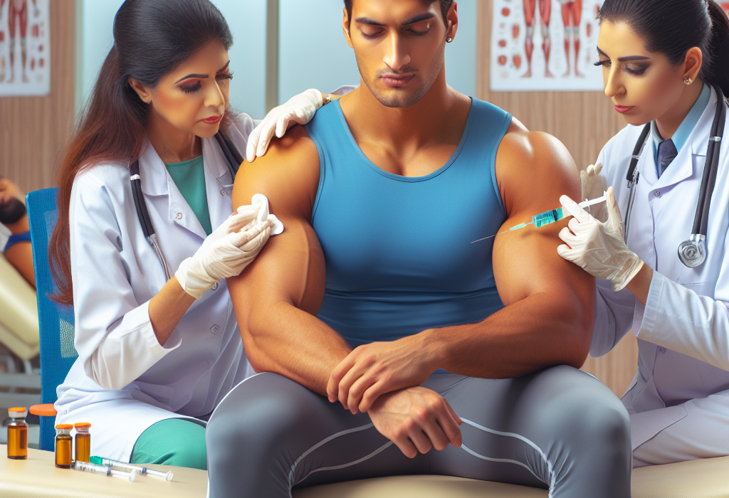 Injection de stéroïdes dans le cadre d'un programme de thérapie post-course